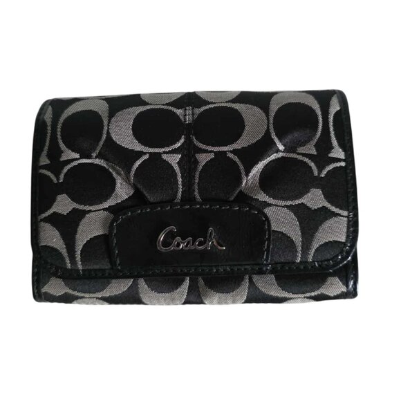 NWT Coach Ashley Sateen Leather Compact Clutch Wallet - Picture 1 of 7